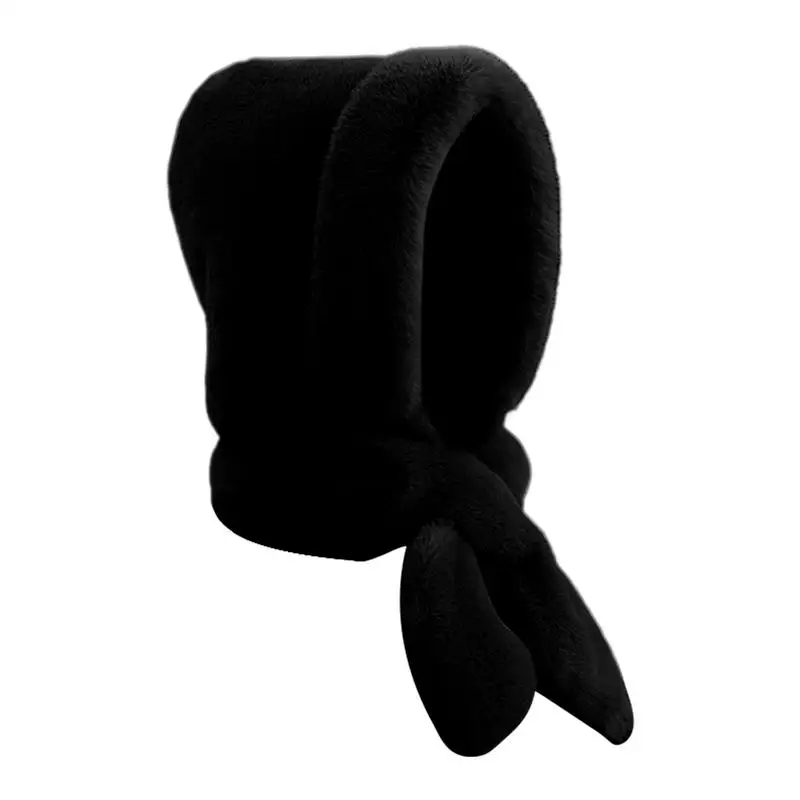 Hooded Scarf For Women Winter 2 In 1 Hooded Scarf Thickened Warm Hat Windproof Soft Plush Stylish Hooded Scarf Hat For Outdoor