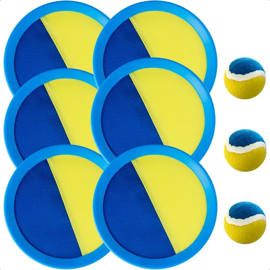 

Игрушки для игр на открытом воздухе для бросания и ловли мячей, набор с 6 веслами, 3 шариками, игрушки для 3, 4, 5, 6, 7, 8 лет, для мальчиков и девочек, рождественское рождения