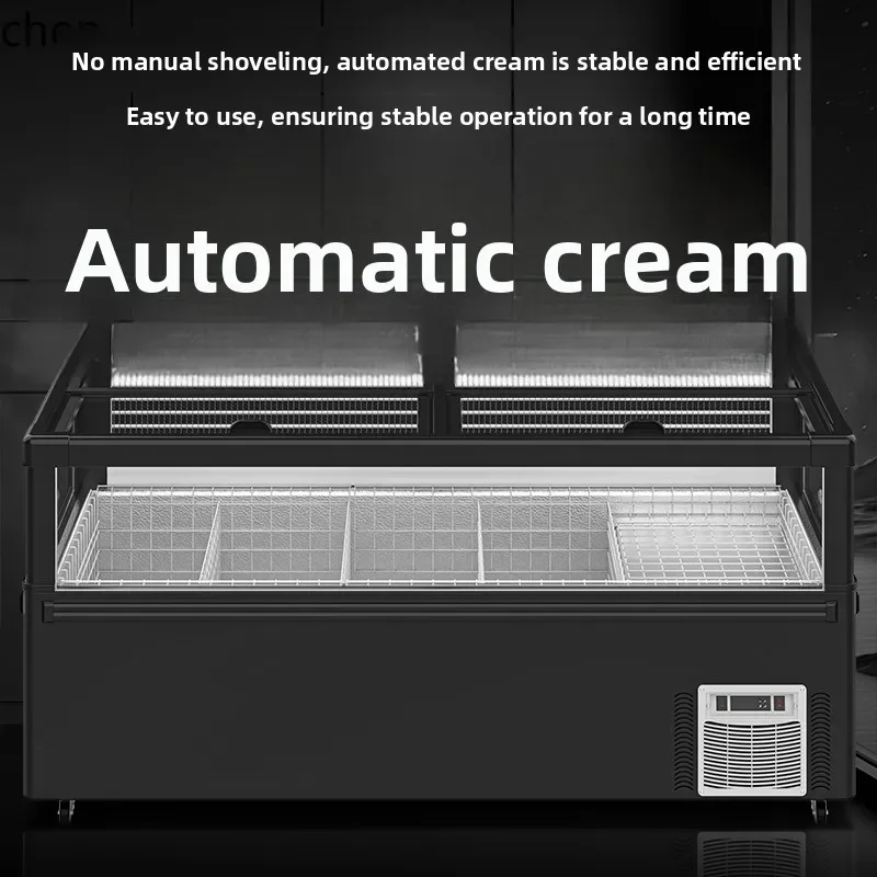 H20- commercial seafood dumpling freezer large capacity horizontal freezer supermarket convenience store display cabinet