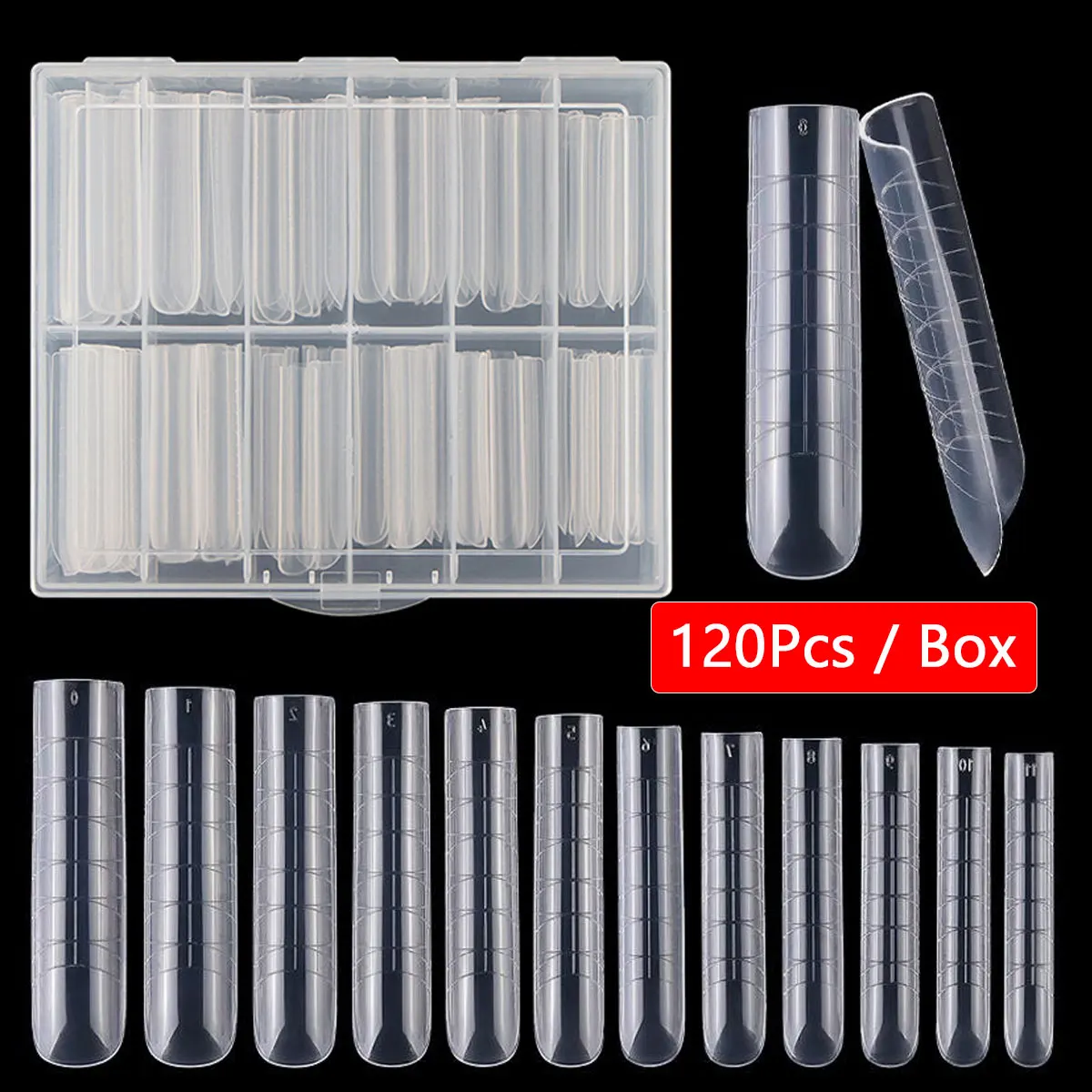 120 قطعة/صندوق أشكال مزدوجة قالب UV جل بناء سريع ل أظافر وهمية تلميح تمديد العلوي قالب الأظافر أشكال بلاستيكية #6