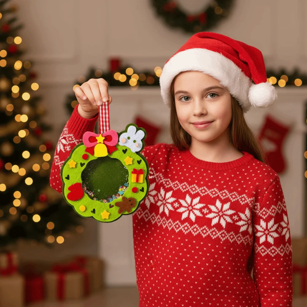 Non Woven Fabric Christmas Gift Handmade Craft Cartoon Creative Handicraft Kit Christmas Tree DIY Kindergarten Activity