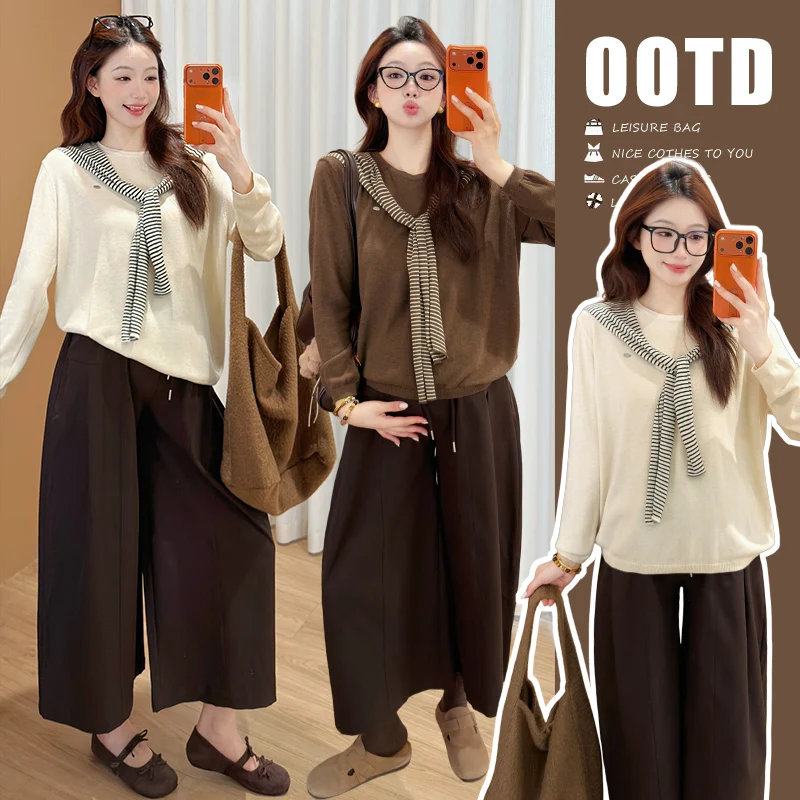 completo-autunnale-per-la-gravidanza-2026-nuova-collezione-di-abbigliamento-per-la-gravidanza-completo-intero-con-maglione-e-scialle-pantaloni-comodi-stile-coreano-in-cotone