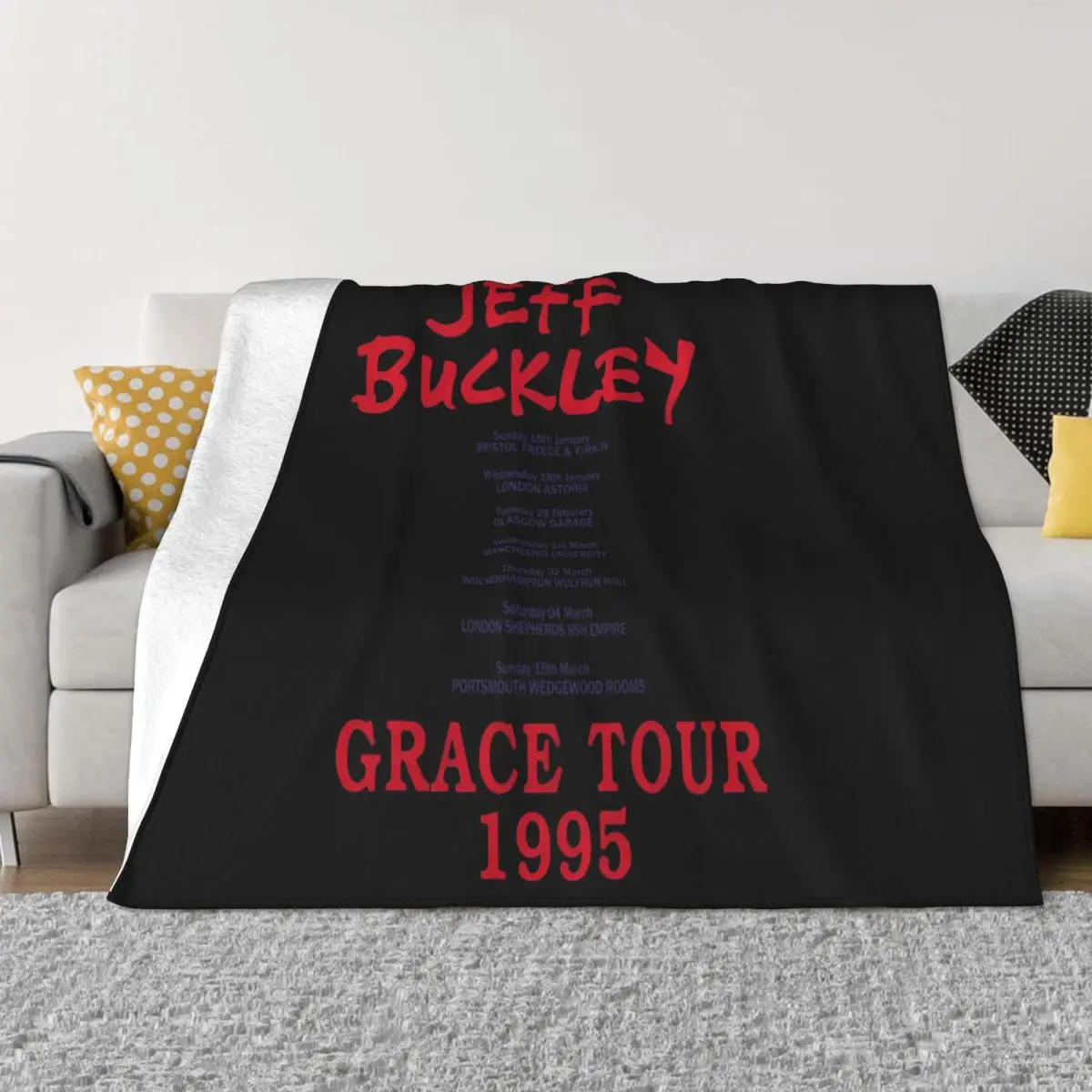 Jeff Buckley Grace Tour 1995 3 Anime Bed Blankets Throw Blanket Blankets And Blankets Throw Blanket