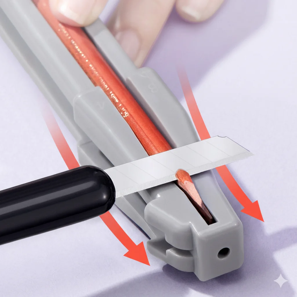 Wooden Eyebrow Pencil Sharpener for Chisel Tip No Broken Core Easy Manual Sharpener Compatible with All Wooden Brow Pencils