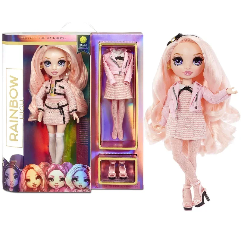 New Surprise Doll Rainbow High Fashion Doll Bella Parker Pink Themed Doll Holiday Gift for Girls