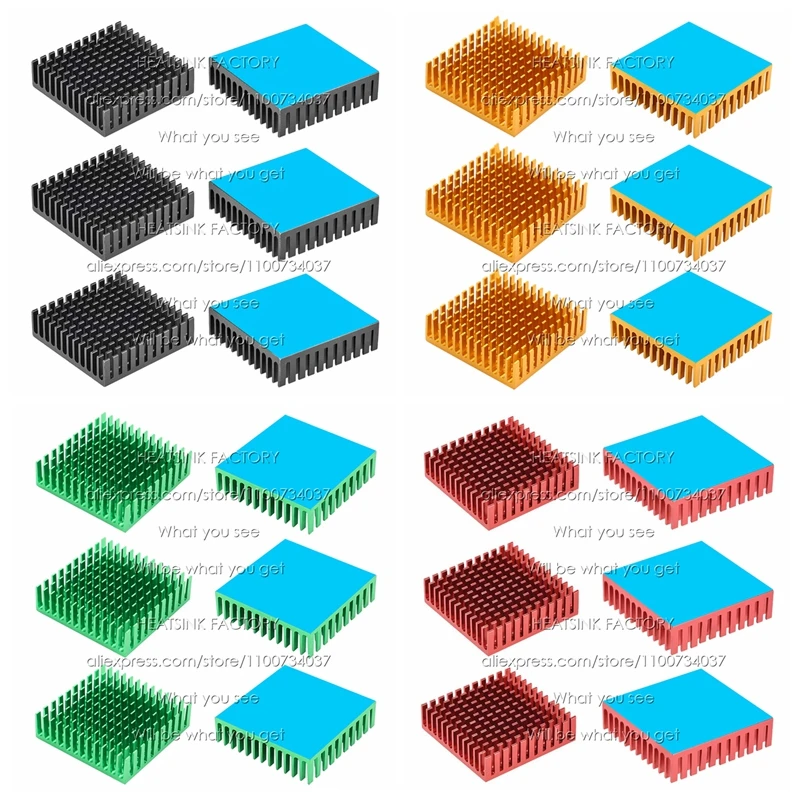 8/15/20pcs 40x40x11mm Aluminum Heatsink Heat Sink Radiator Cooling Cooler for Electronic Chip IC LED