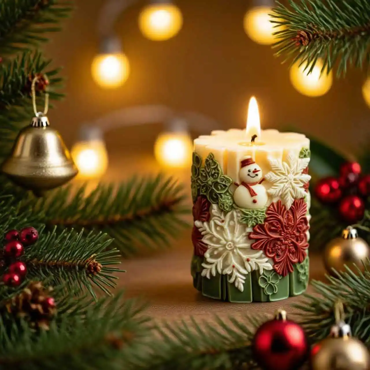 

Christmas Snowman Snowflake Candle Silicone Mold DIY Christmas Candle Making Mold Holiday Decor Candle Craft Gift Candle Mold