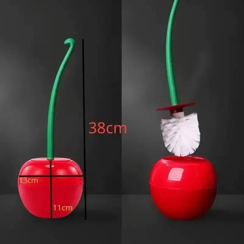 1pc Red Toilet Brush Creative Lovely Cherry Shape Lavatory Toilet Brush Holder Set Toilet Holder Bathroom Accessories