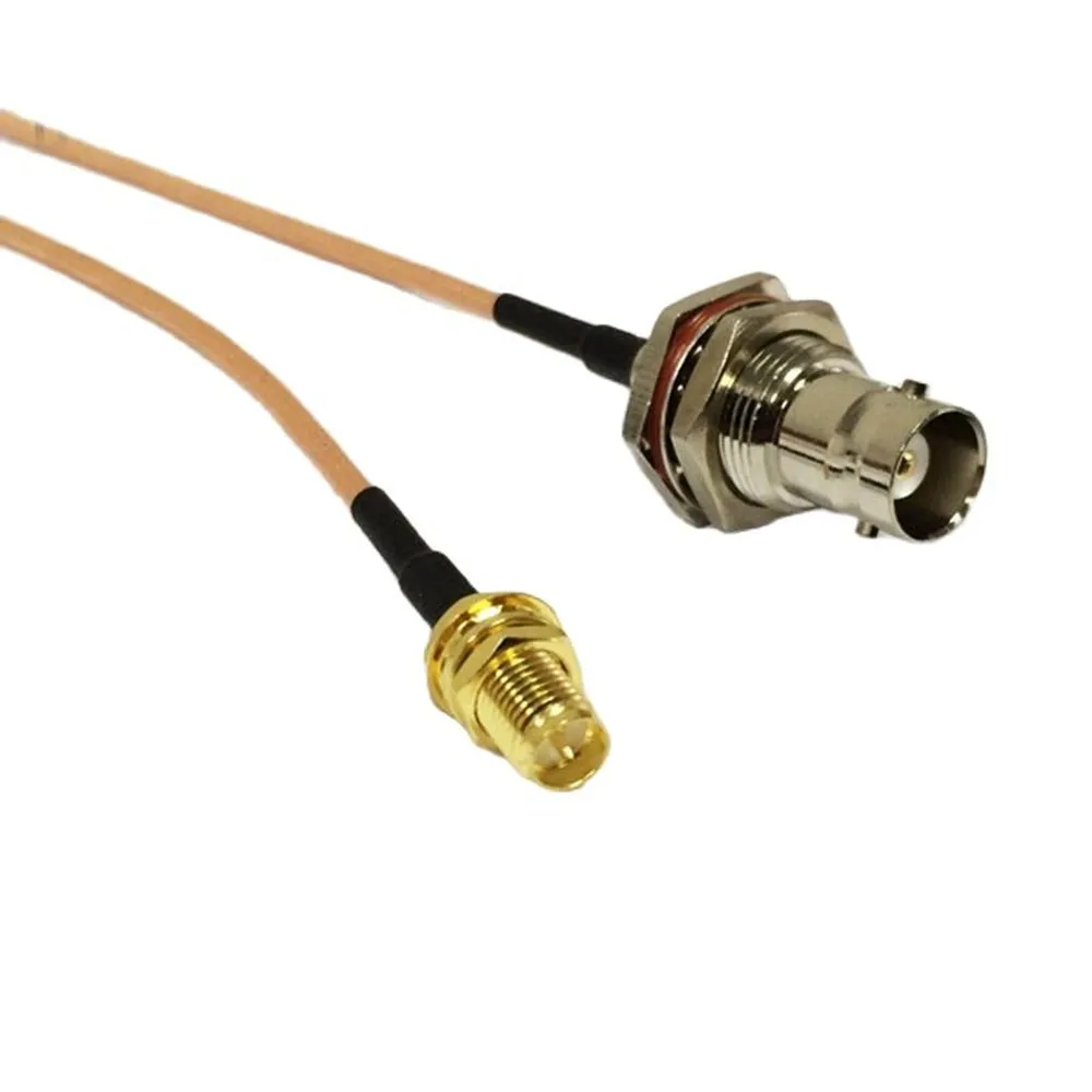 1PC RP-SMA Female Jack (Male Pin) To BNC Female Bulkhead RG316 Coaxial Cable 15CM /30CM/50CM/100CM Adapter For BaoFeng Radio