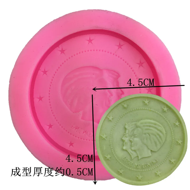 New Coin Shaped Silicone Mold Cake Decoration Fondant Cake 3D Chocolate Mold Food Grade Silicone Mould