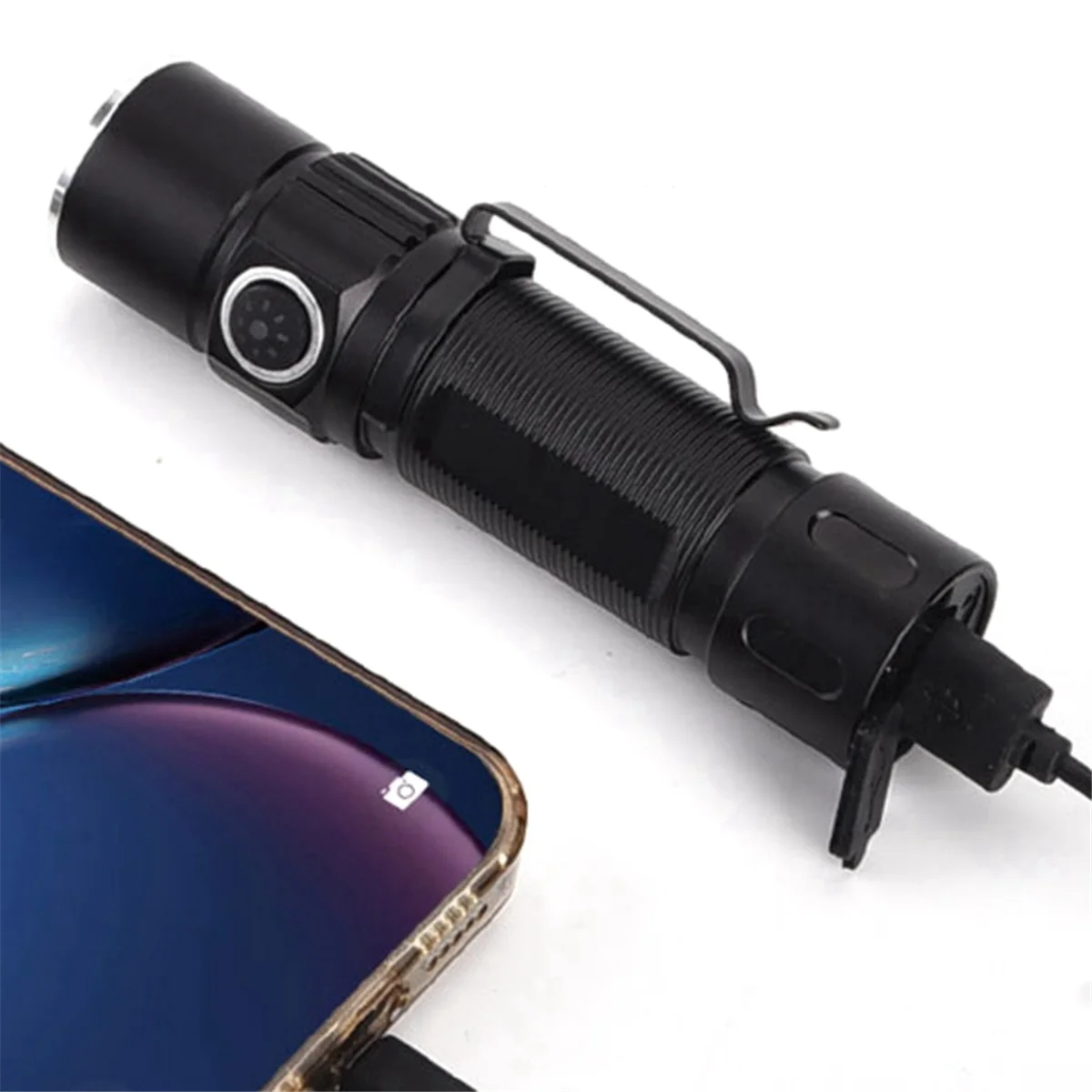 ONCE Flashlight Outdoor Highlight Mini Power Display Glare 3LED Flashlight Black