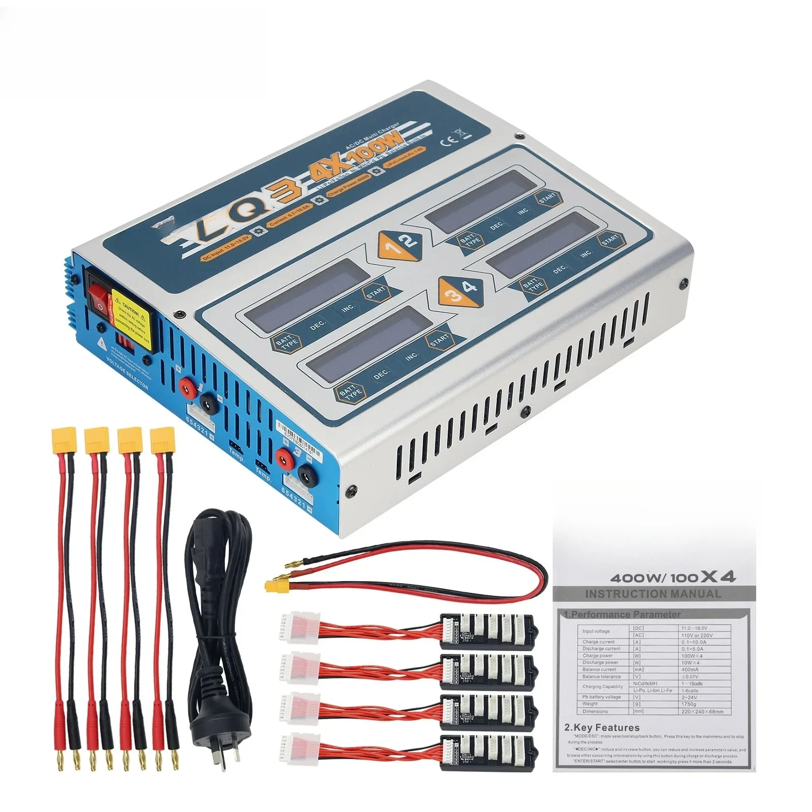 CQ3 100W 10A 1-6S Battery Balance Charger for LiPo LiFe NiMH NiCd Battery