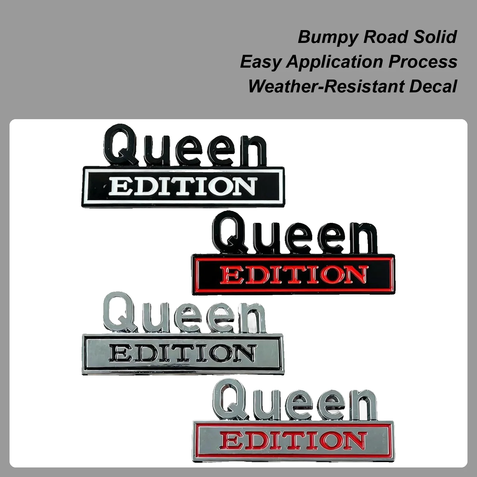 

3D-наклейка Queen, 2 шт., металлические 3D водонепроницаемые наклейки на бампер, эмблема Queen Edition для грузовиков, внедорожников, лобовое стекло мотоцикла, задняя дверь