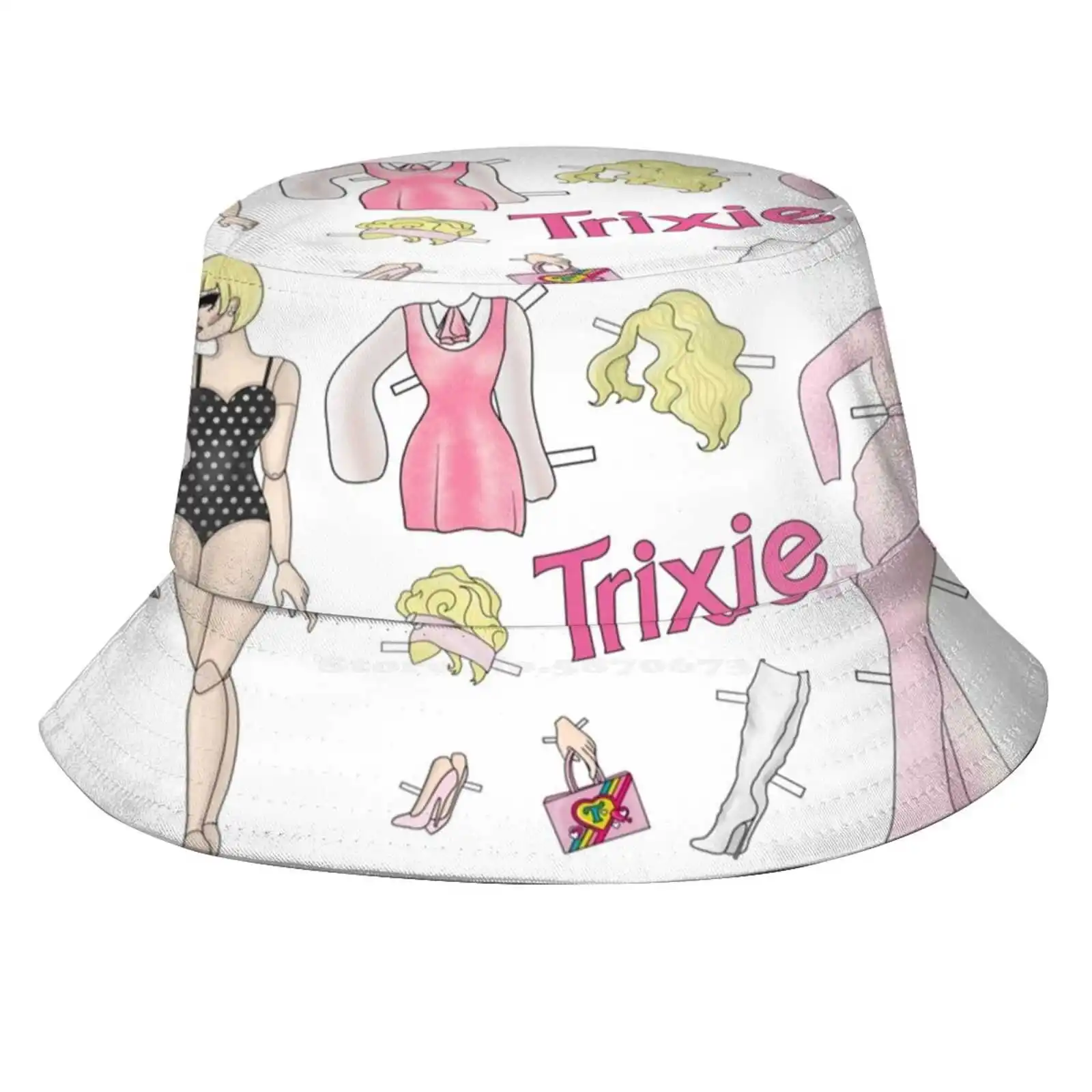 Trixie Doll Sun Cap Fisherman Hat Bucket Hats Paper Doll Trixie Mattel Rupauls Drag Race Drag Queen