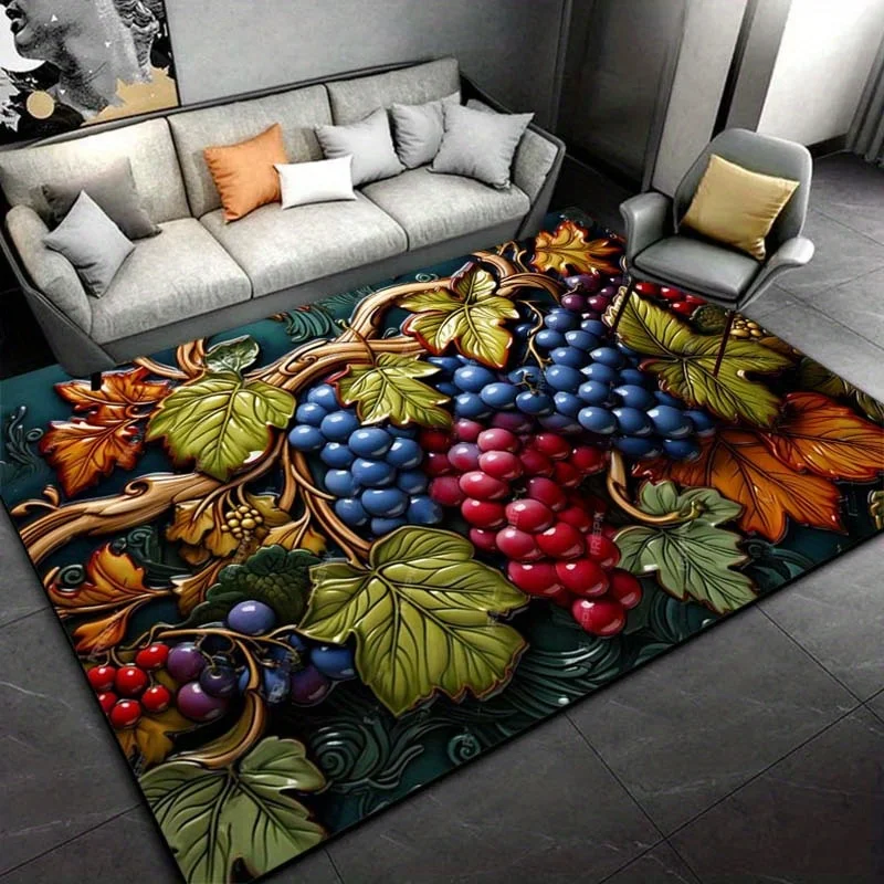 1pc Wine Aesthetic Pattern Area Rug, Indoor Home Decor, Perfect for Living Room, Bedroom, Dining Room, Winter Christmas Gift