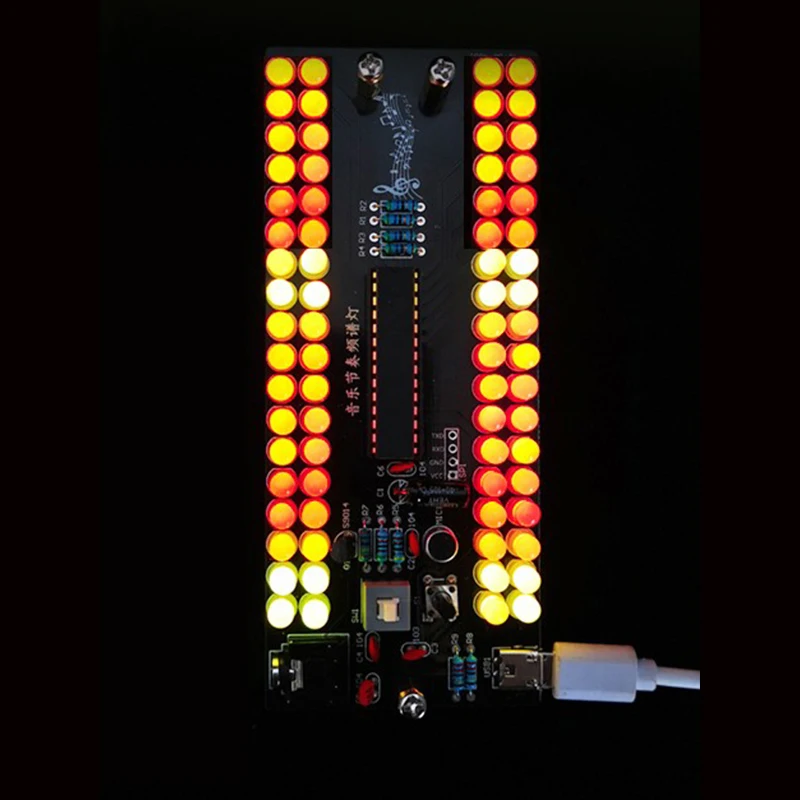 Electronic Components Supplies18 Sections 4 Columns Music Rhythm Spectrum Lights Sound-Controlled LED Lights DIY Kits