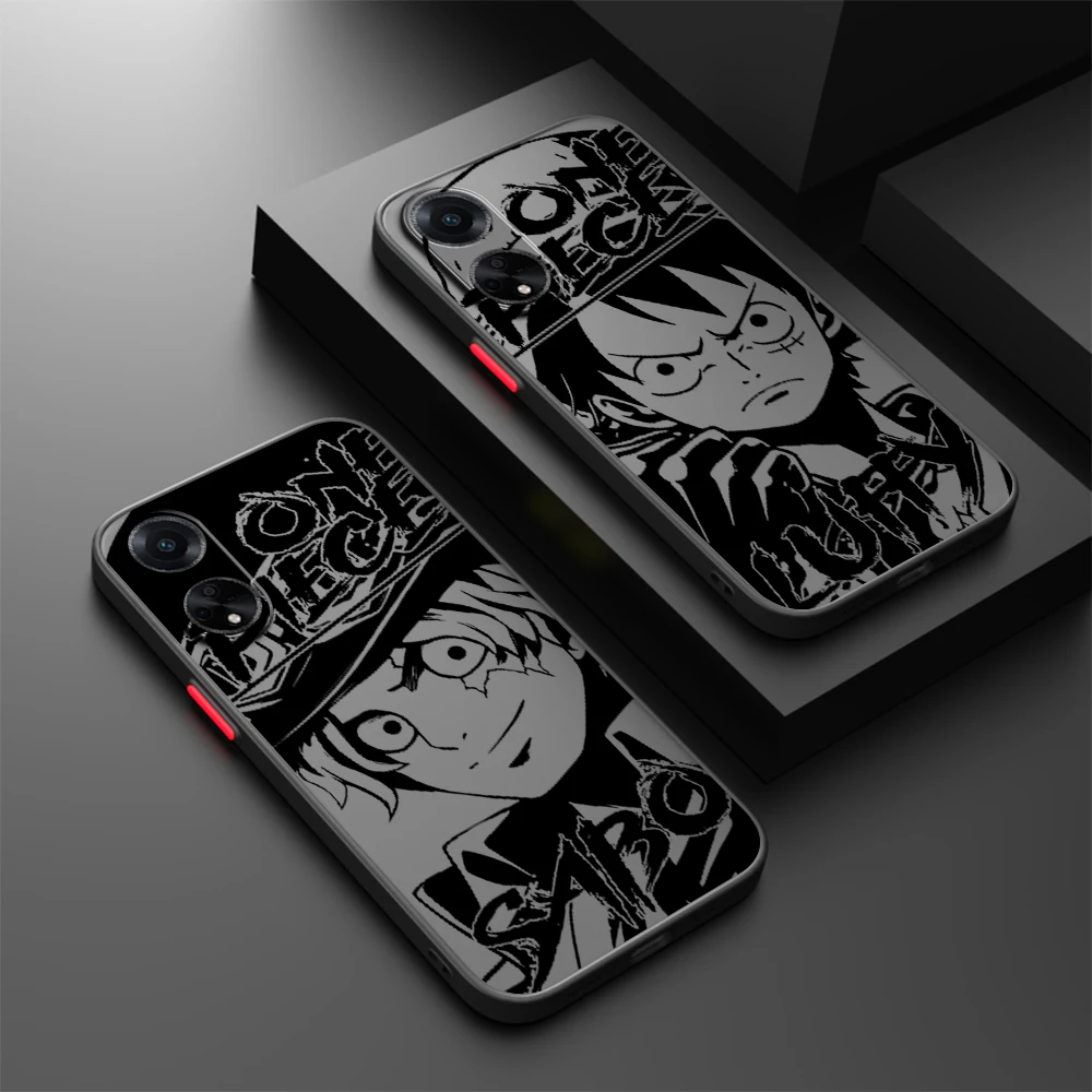 One Piece Anime Luffy Cool Frosted Translucent For OPPO X5 X3 A54S A5 A94 A16 A53S A57 A74 A72 A96 A98 A78 5G Funda Phone Case