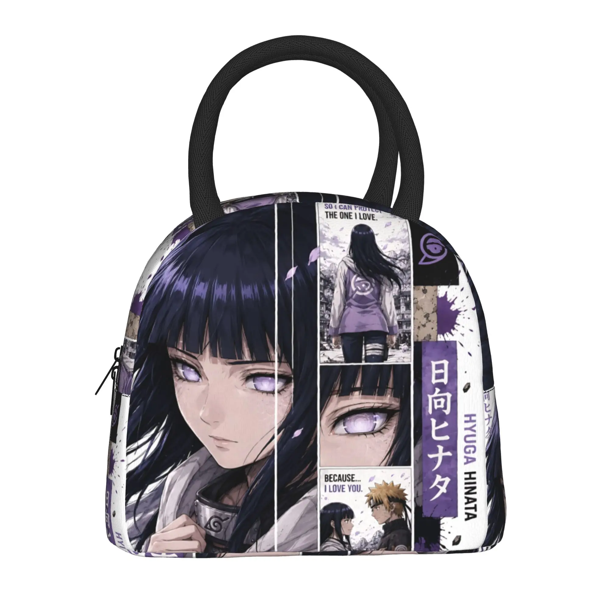 Naruto Anime Theme Insulated Lunch Bag Insulation Bento Pack Rice Bag Hinata bolsa Student Bento Lunch Handbag Insulation