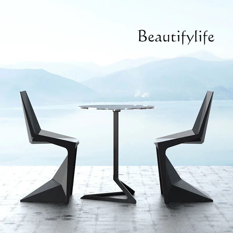 

New Creative Leisure Chair Diamond-Shaped Personalized Pan Dong Chair FRP All-Match S Stool Seat Polygon Shaped