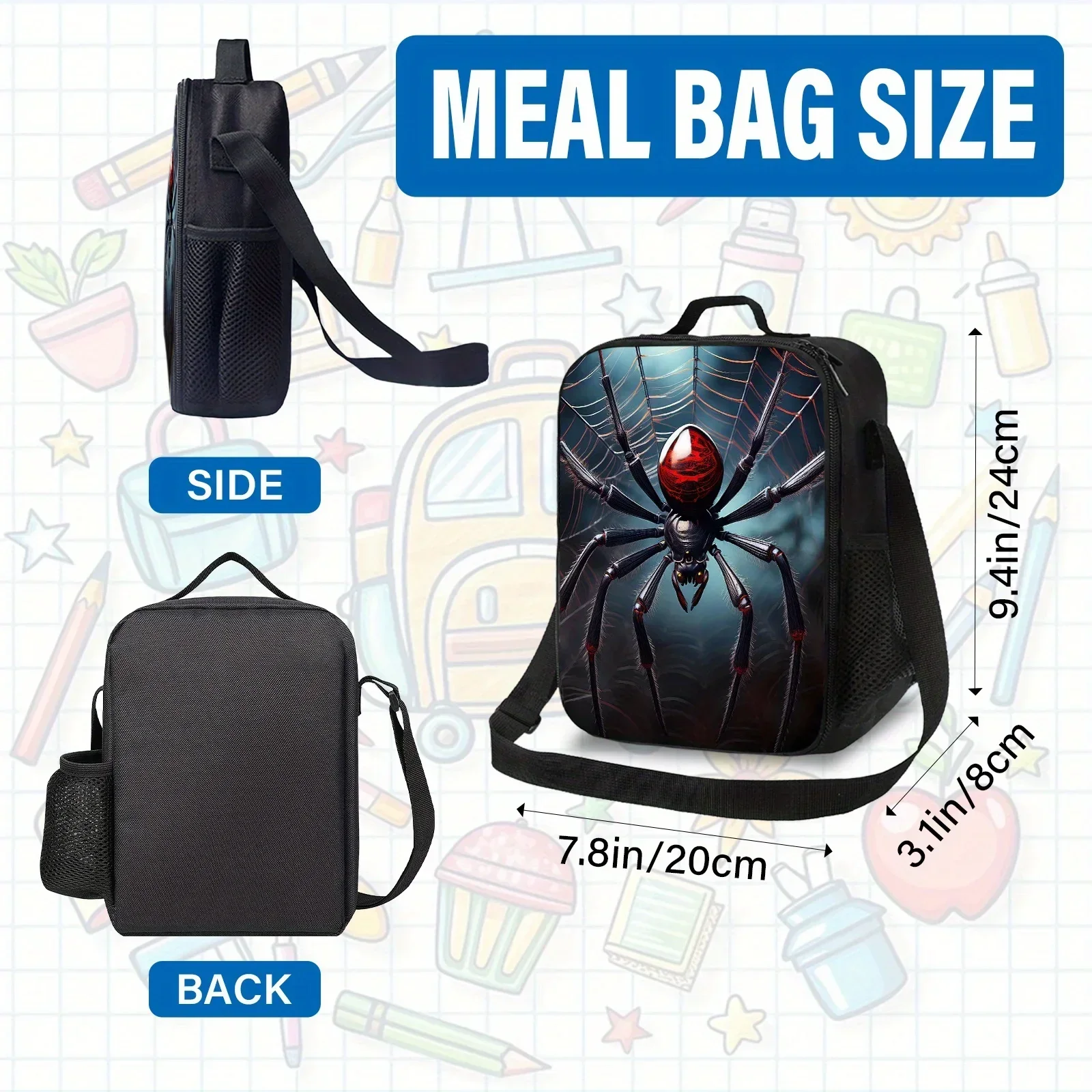 Custom Ruby Spider Backpack Set, Durable And Lightweight, Large Capacity And Multiple, Perfect For School, Daily Use, Or Gifts,