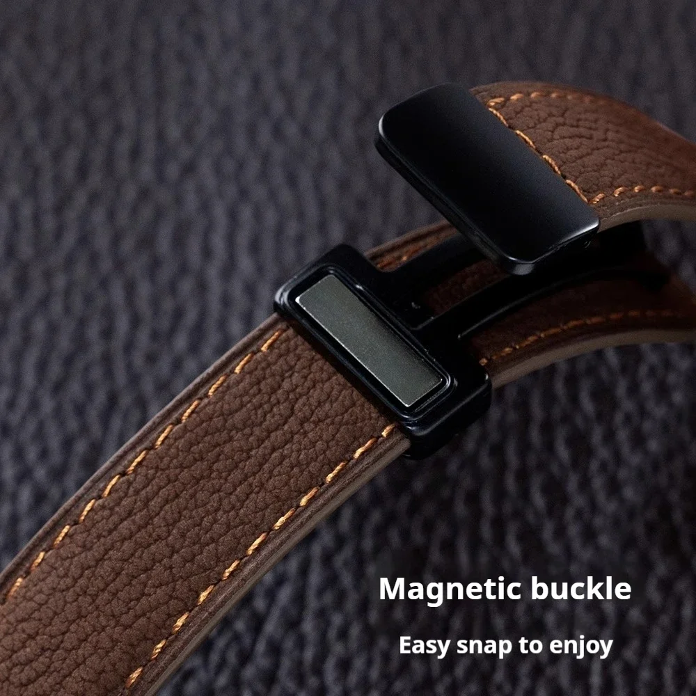 つや消しレザーライチパターン Apple Watch iwatch 時計ストラップ s10 本革磁気バックル 987