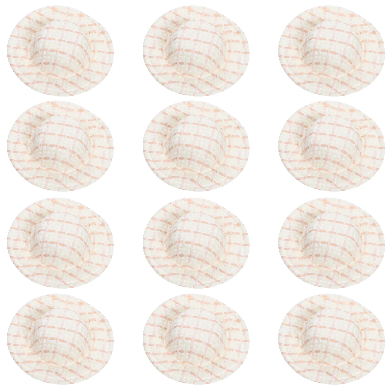 12 Pcs Braided Straw Hat Mini Hats Miniature Tiny Small for Women Fabric Crafts Miss Toys Babies