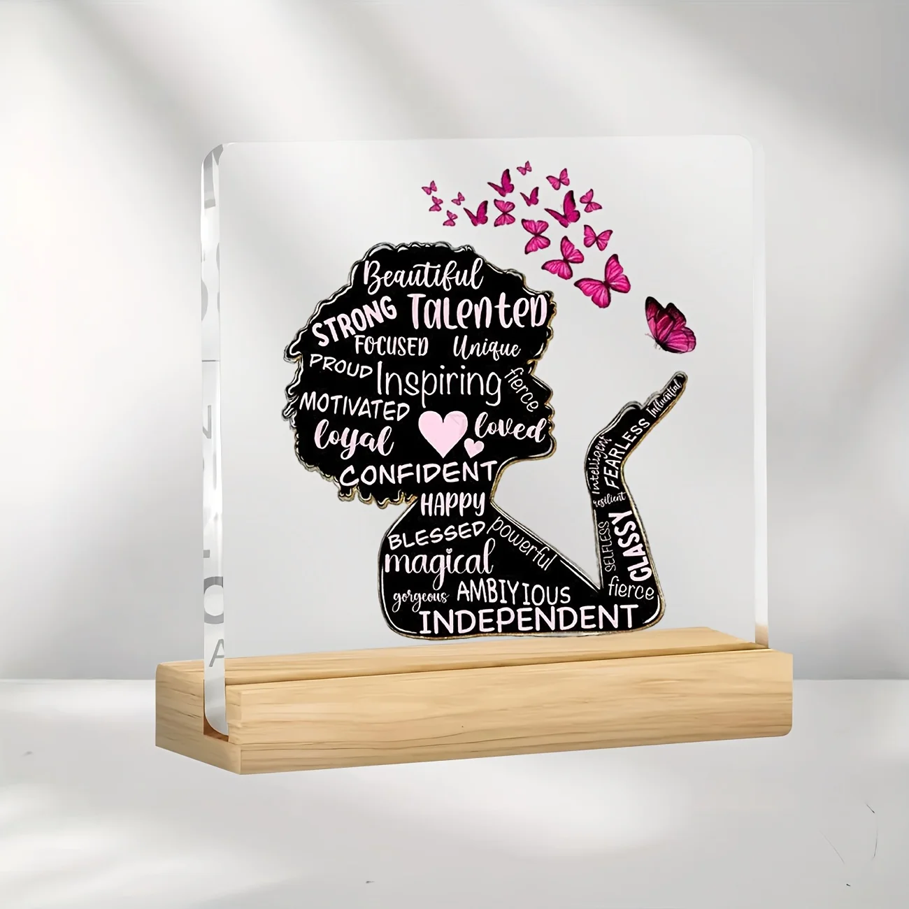 2D, Acrylic Desktop Decoration - 'You Are Strong, Beautiful, and Amazing', Suitable for Homes, Living Rooms, Offices, and Rooms