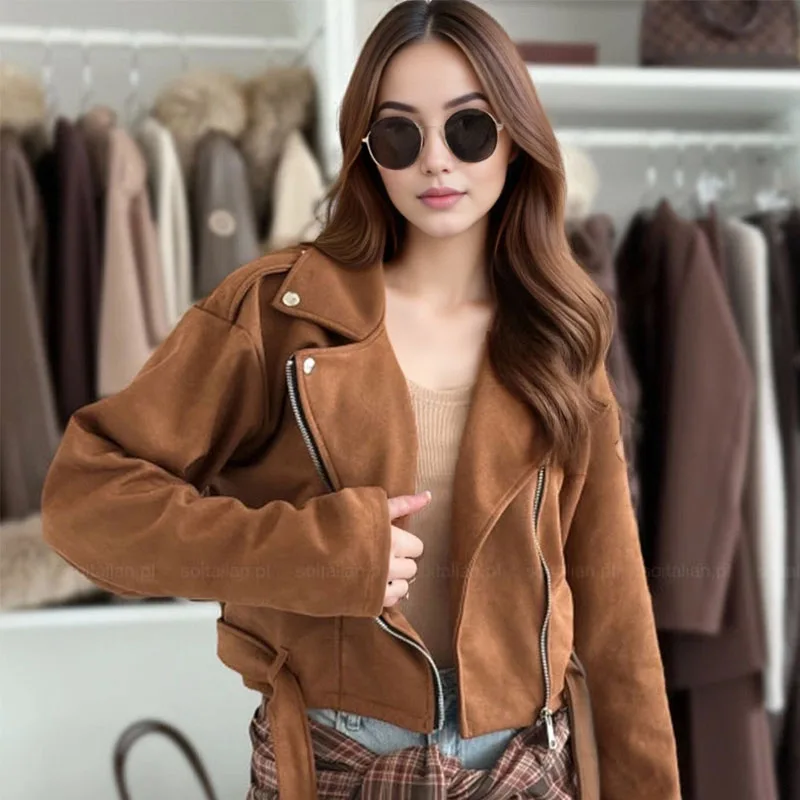 

Осенне-зимний темпераментный короткий ветрозащитный кардиган с длинными рукавами на молнии, простая и модная женская куртка для пригородных поездок