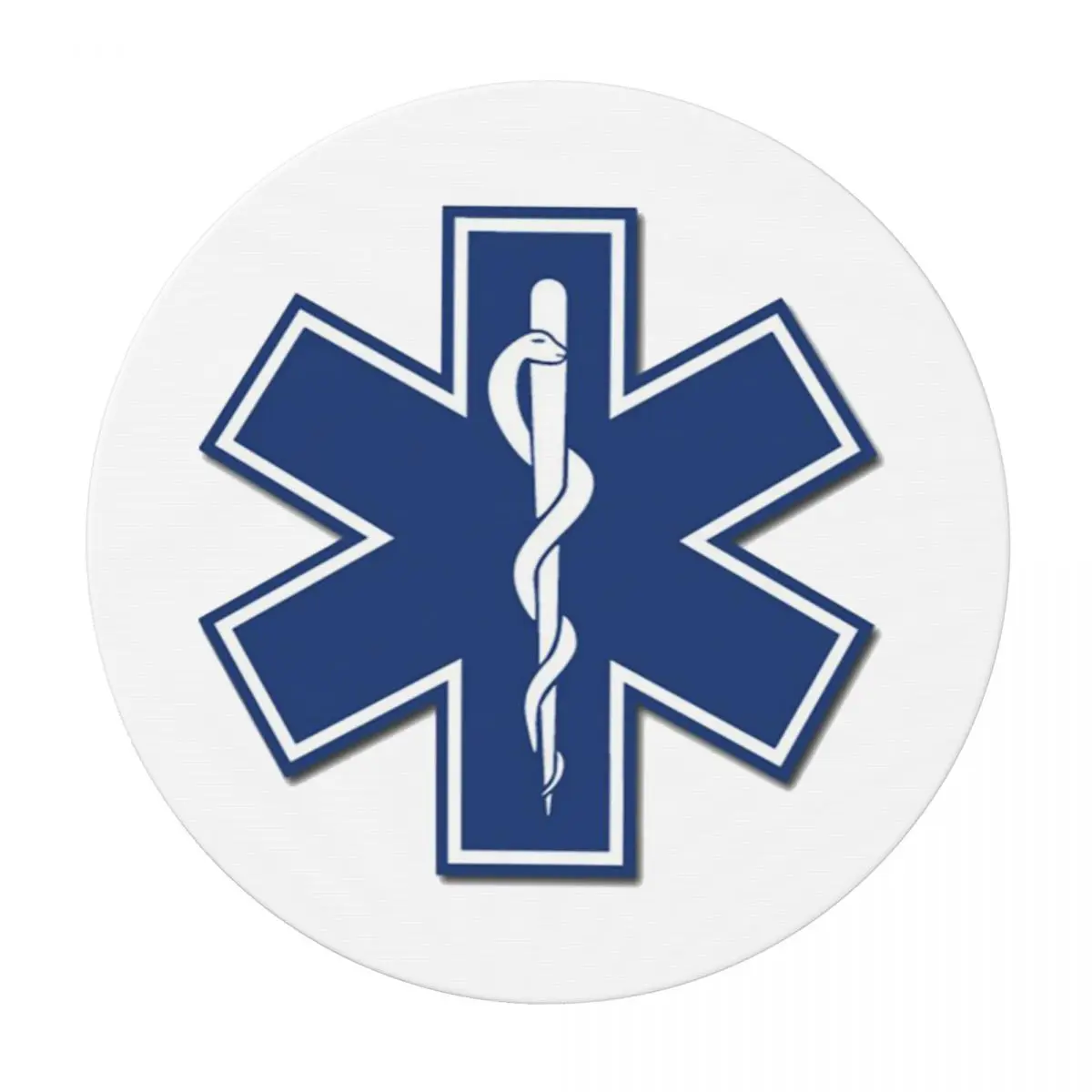 EMT Star Of Life Emergency Medical Waterproof Round Tablecloth Oilproof Table Cloth for Kitchen Events Dining Table Cover