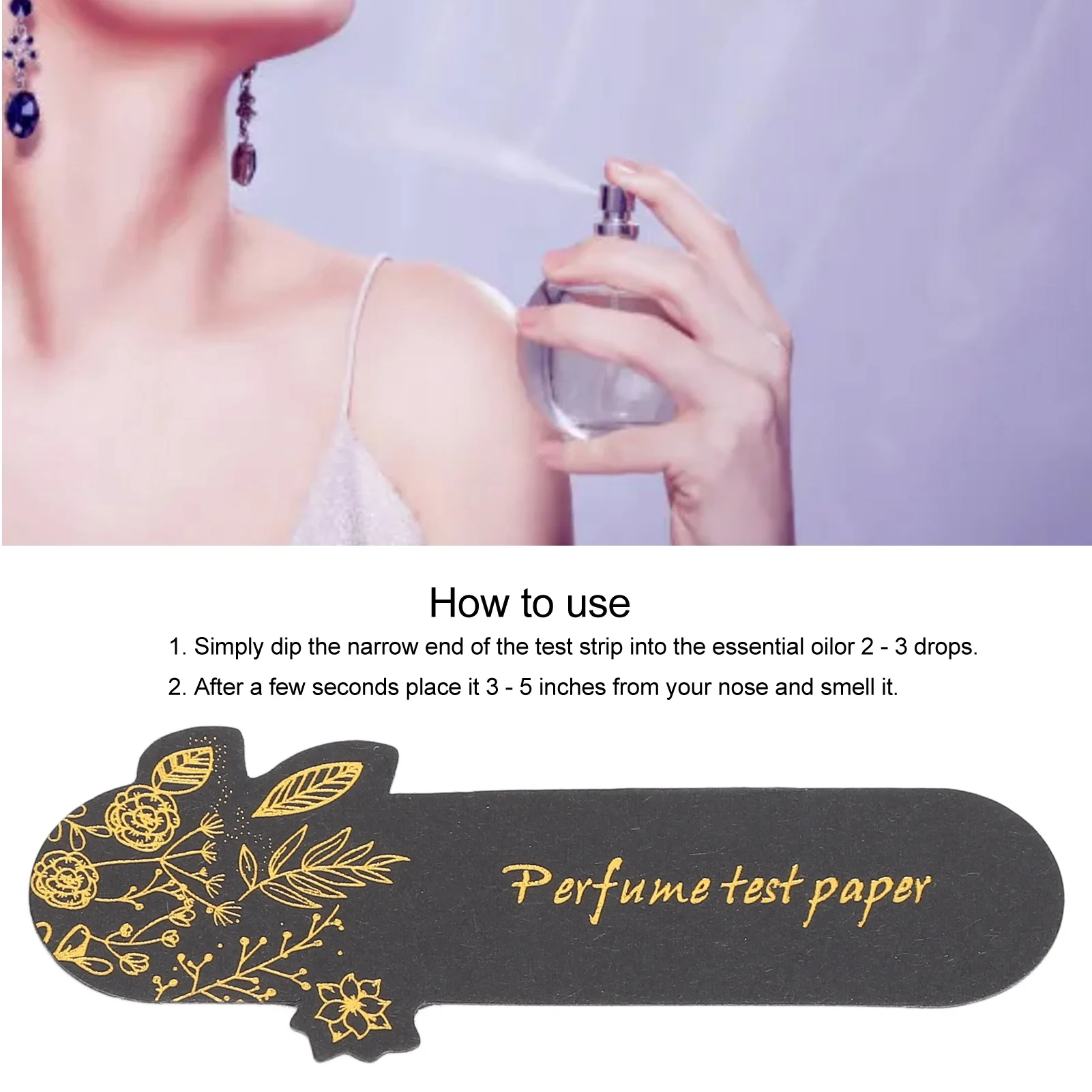 

100 шт. черных тестовых полосок для ароматов, одноразовые бумажные закладки для тестирования эфирных масел, инструмент для тестирования ароматов для самостоятельного изготовления