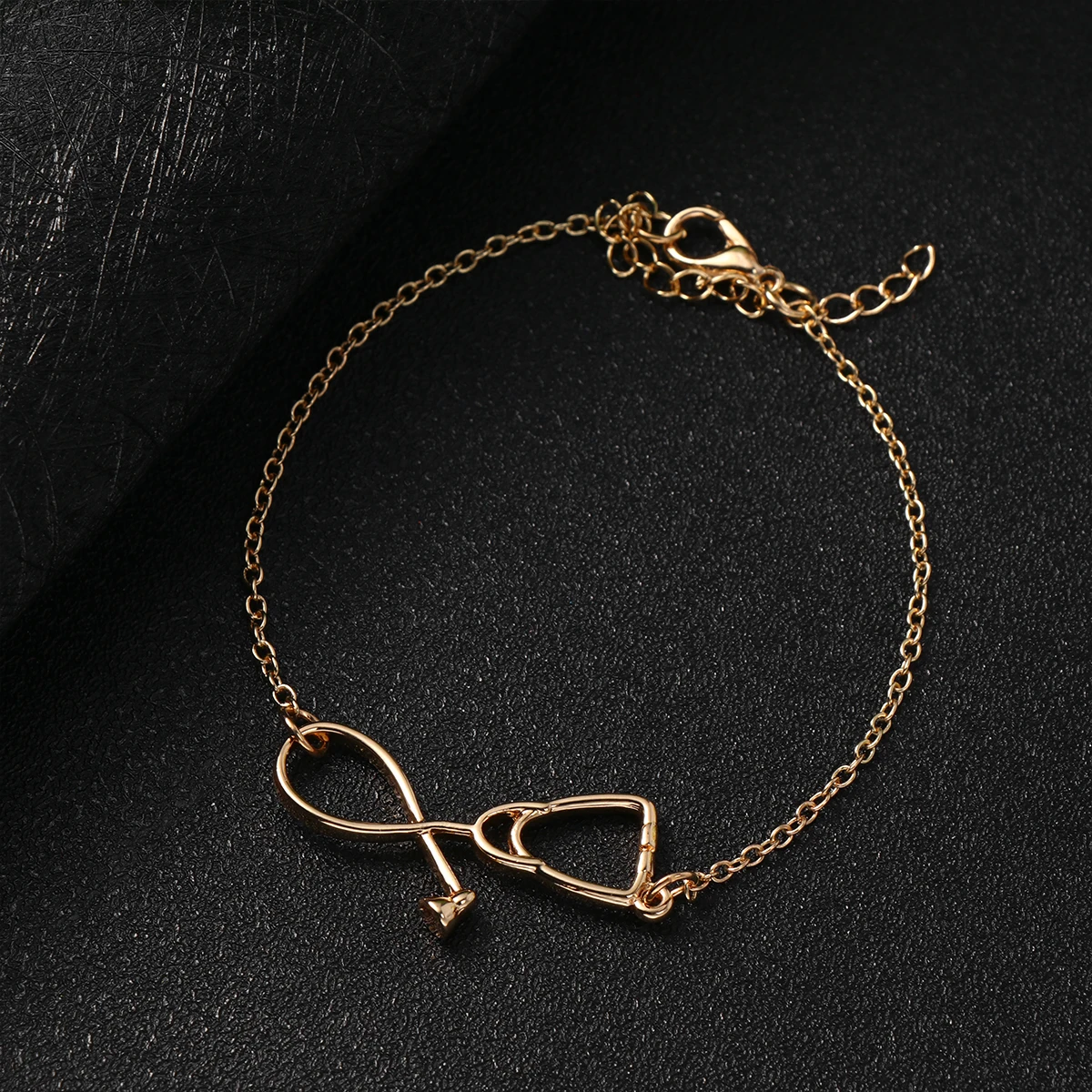 

2 Pcs The Gift Stethoscope Bracelet to Weave Wrist Chain Silver Wristband Hand Baby