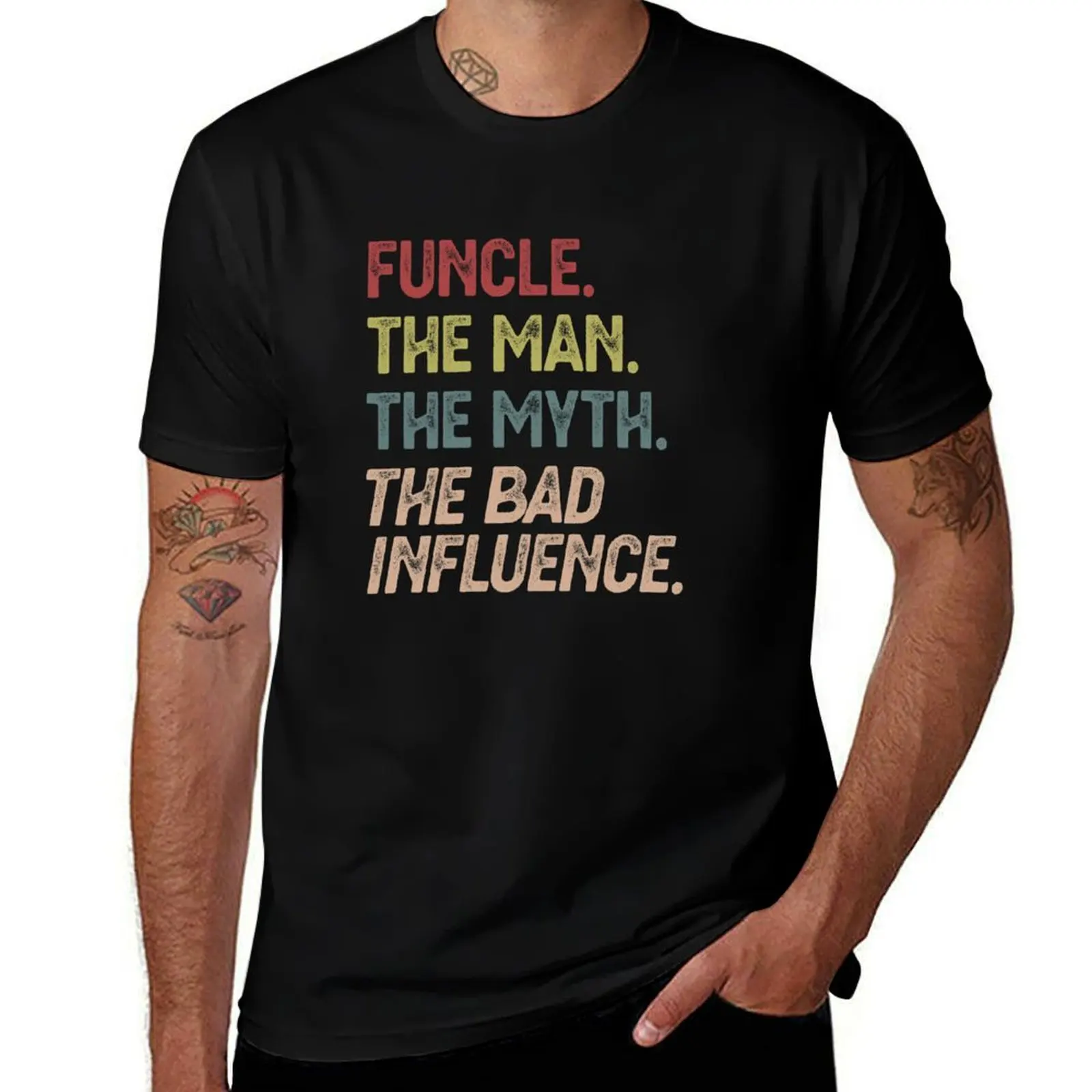 Funcle The Man The Myth The Bad Influence T-Shirt Lightweight Basic Short Sleeve Shirt T-Shirt