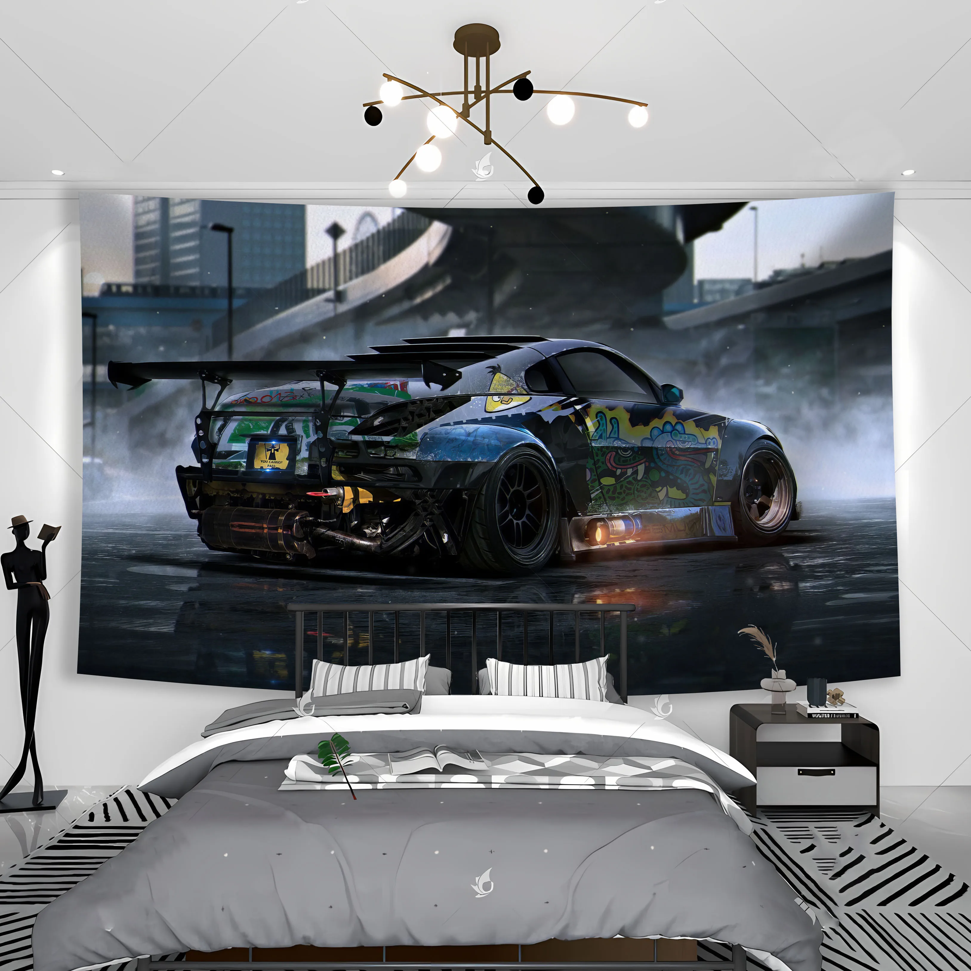 GRs Gazoo Cool Racing Tapestry Polyester Printed Banner Flags Hanging In The Garage Or Boys Dormitory Bed Decoration