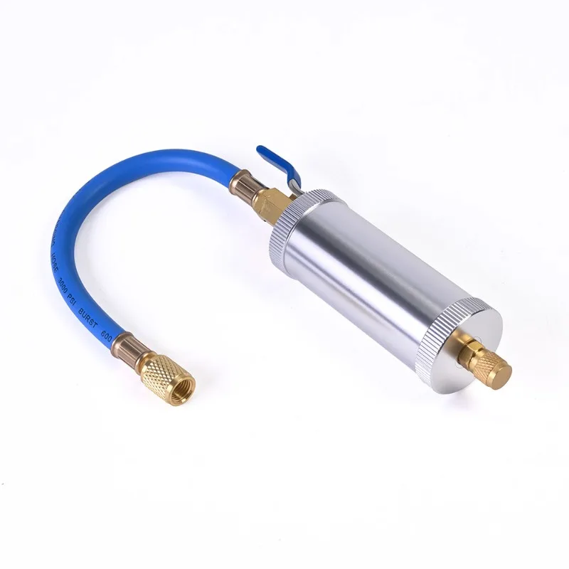Refrigerant Oil Injector Aluminum Alloy Liquid Charging Tool For Car Air Conditioner Refrigeration System Filling Maintenance