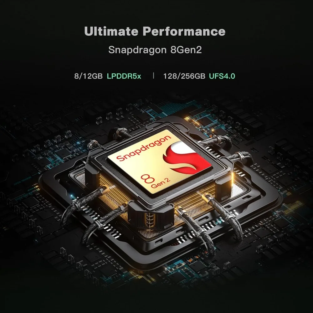 Odin 2 Mini palmare da gioco Android con CPU Snapdragon 8 Gen 2, Wi-Fi 7, BT 5.3, Android 13 (Bianco, Pro)