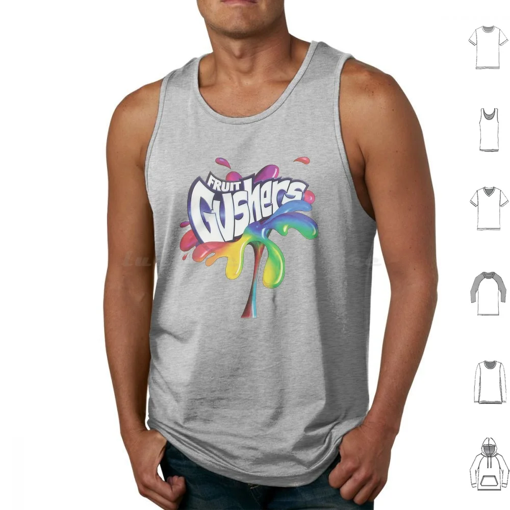 

Fruit Gushers 90s Logo Tank Tops Print Cotton Fruit Gushers Fruit Gushers Food Snack Rainbow 90s 1990s 2000
