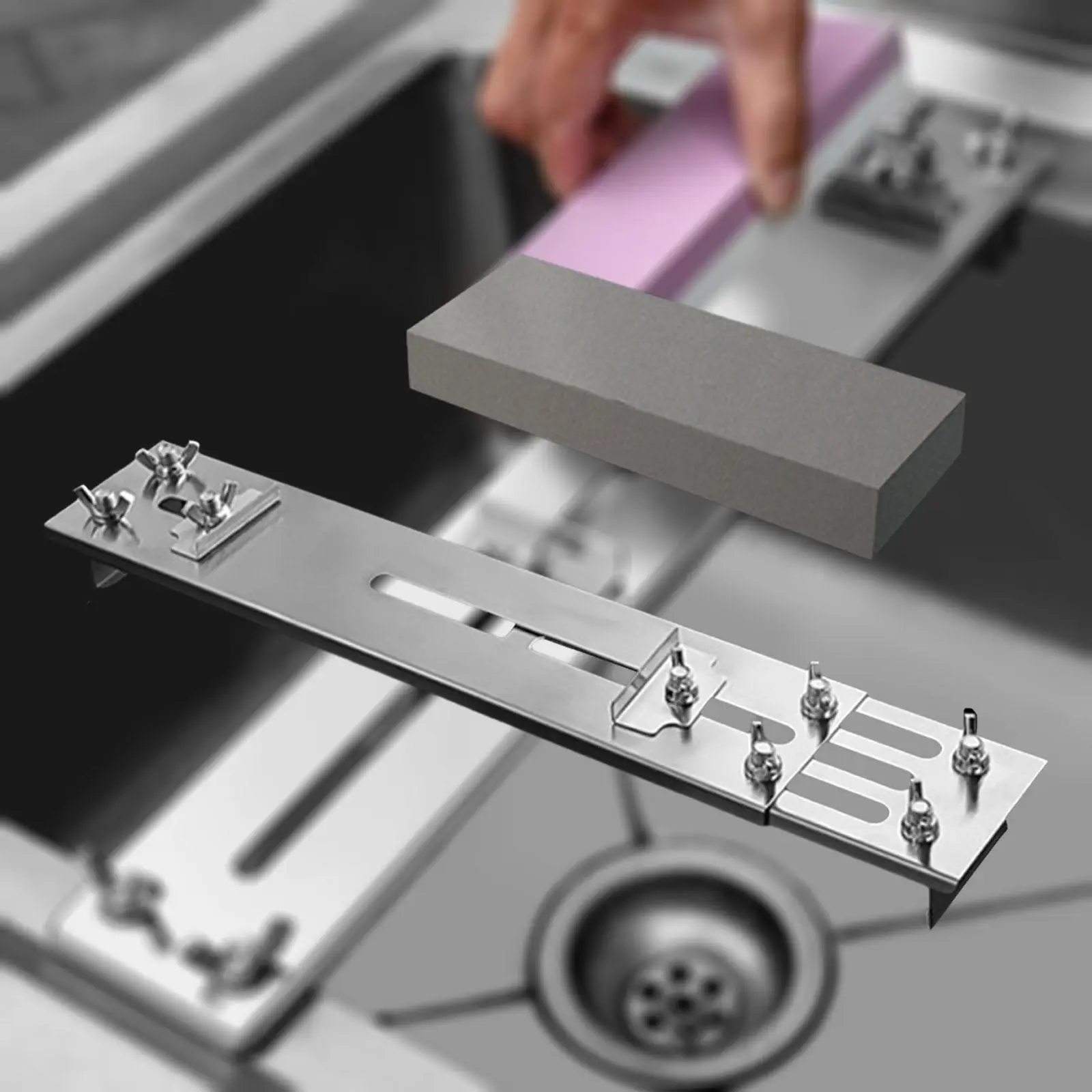 Sharpening Stone Holder, Grindstone Holder, No Slip Flexible with Sharpening Stone for Kitchen Sink Stones, Diamond Stones