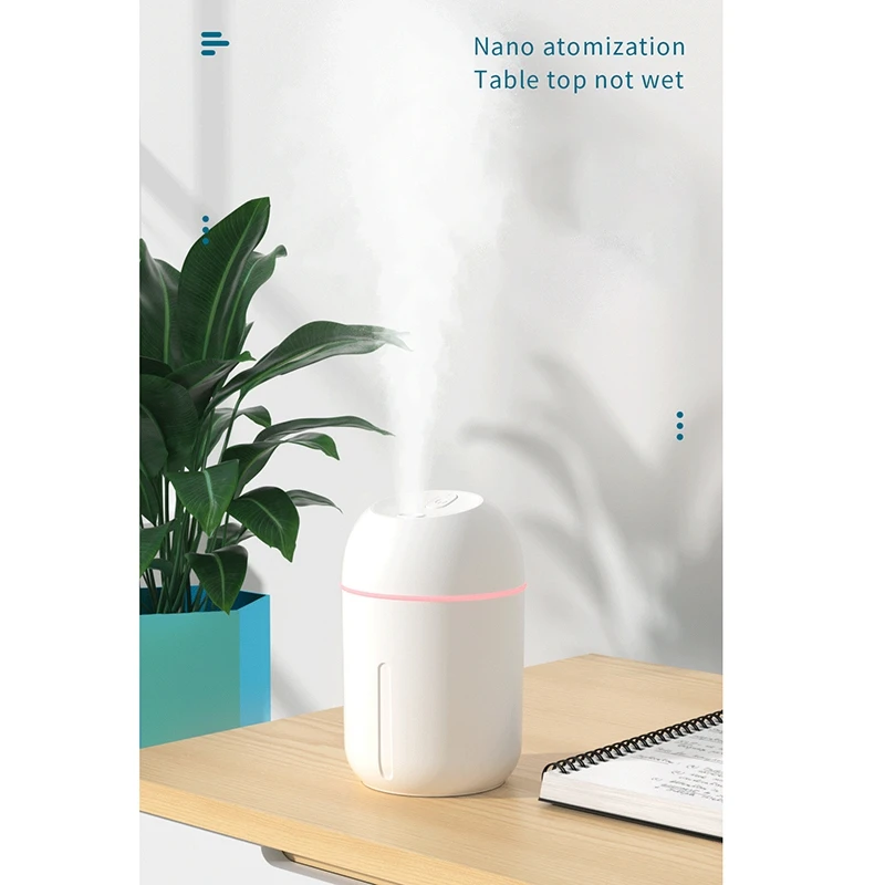 Humidificateur d'air USB pour la maison, diffuseur d'huiles essentielles et d'arômes, lampe supporter ficateur, brumisateur, capacité de 330ml