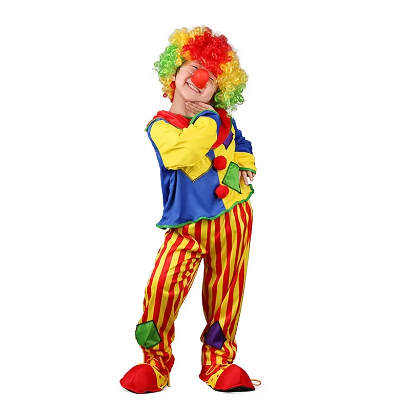 HN8 할로윈 의상 어린이 어린이 재미 있은 광대 드레스 게임 파티 Purim 카니발 옷)4Dc