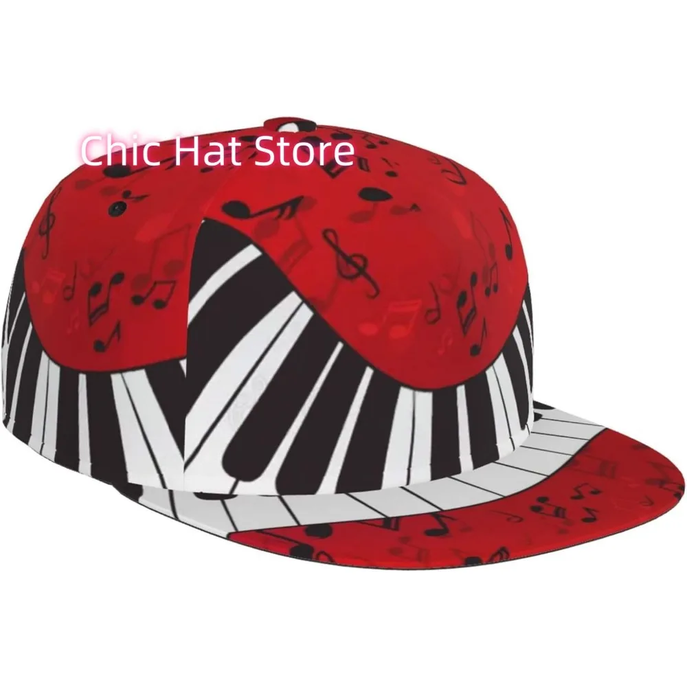 Music Scales Adjustable Baseball Cap for Women Men Flat Bill Snapback Hat Hip Hop Hat Outdoor Sports Trucker Cap