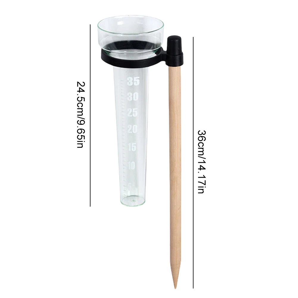 Miernik opadów deszczowych do ogrodu, na zewnątrz, na podwórko, pomiar do 35 mm, kubek do pomiaru opadów deszczowych, deszczomierz ogrodowy do pomiaru i zbierania wody deszczowej.