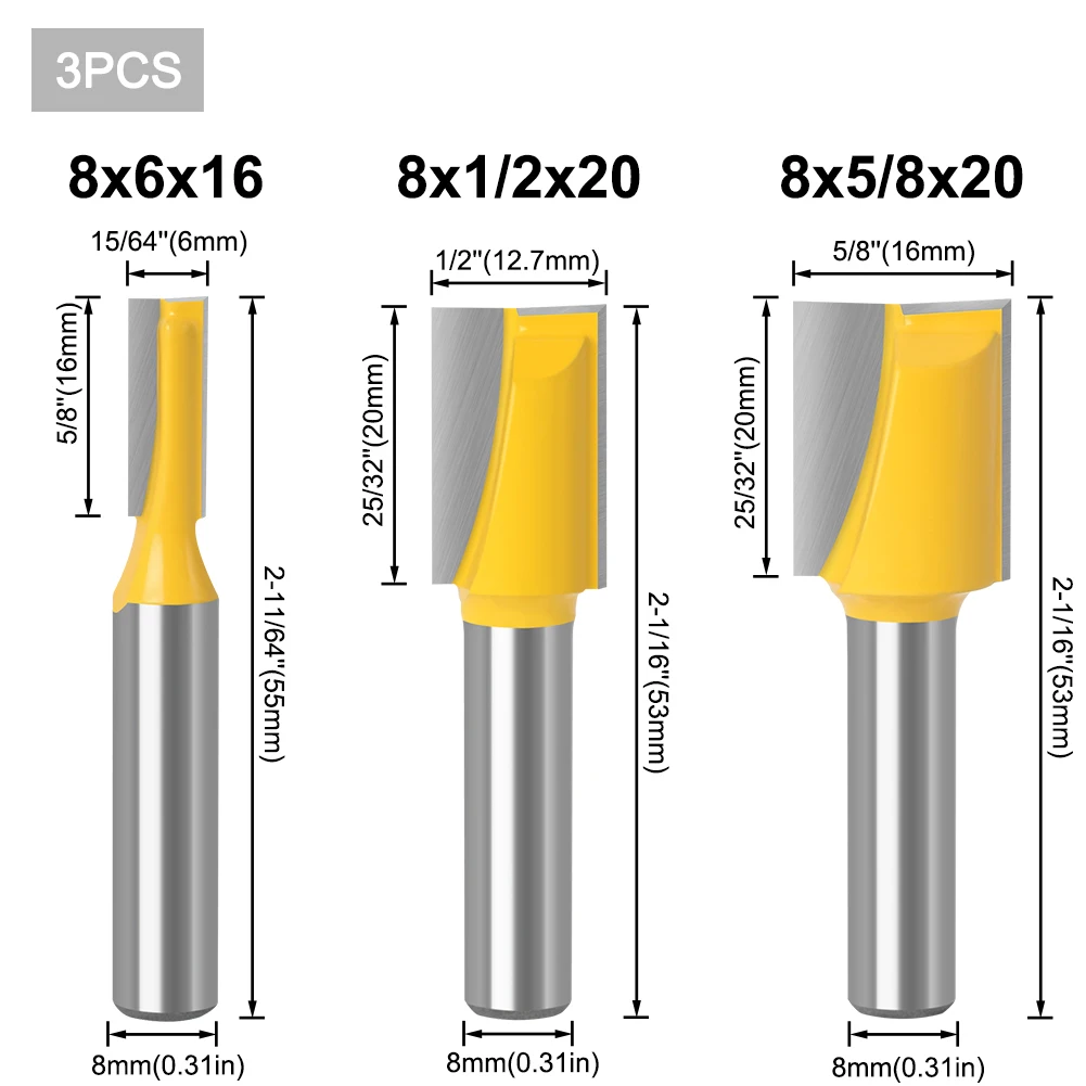 1pc 8mm Cleaning bottom Engraving Bit solid carbide router bit Woodworking Tools CNC milling cutter endmill for wood