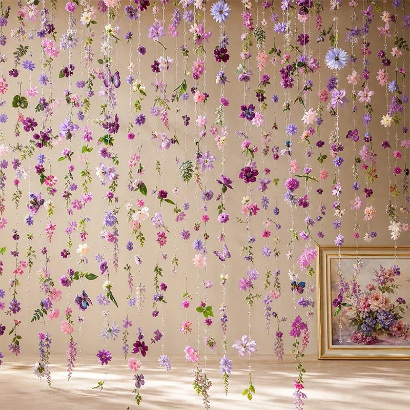 1/2 Stück 180CM Künstliche Seiden-Hängeblumenranke, Gefälschte Blumengirlande, Hochzeitsdekoration, Hintergrund-Dekoration für Zuhause und Wand – Detail 1