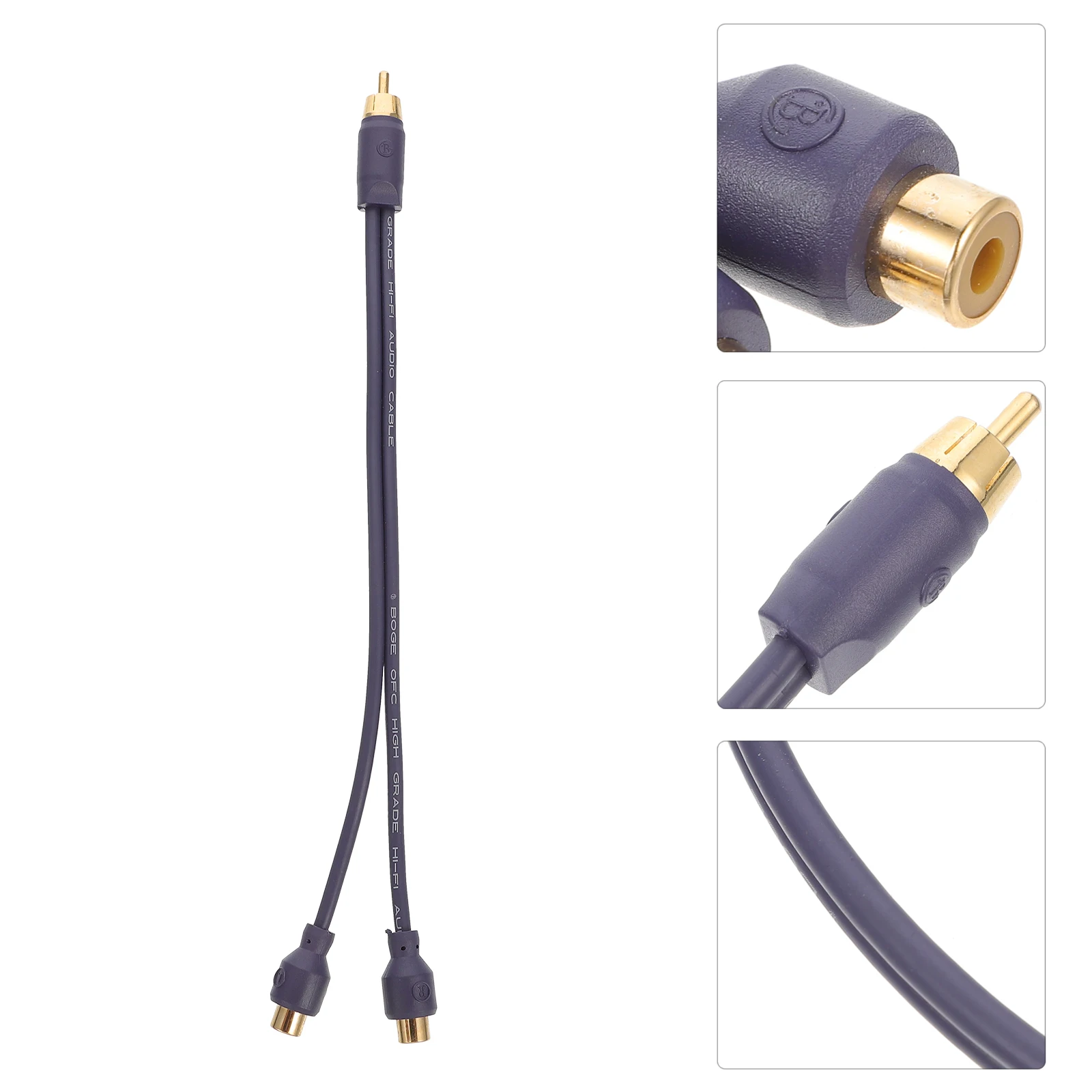

Audio Cable Signal Speaker Car Amplifier Splitter Pure Copper Y Cable Converter for Car Audio Equipment Sound