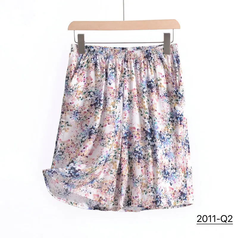 Plus Size Xl Tot 6xl Poplin Shorts Bloemen Homewear Korte Broek Casual Losse Strandshort