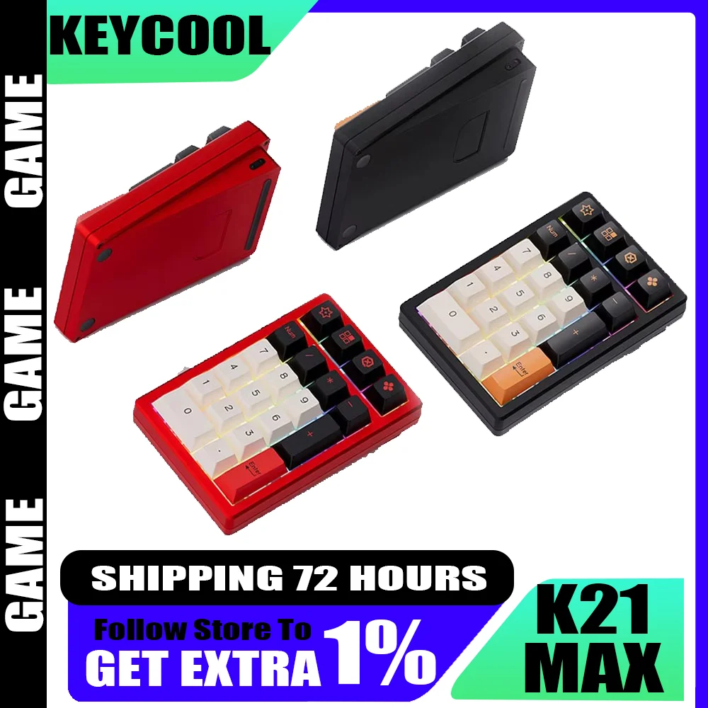 

Keycool K21MAX Механическая клавиатура с тремя режимами горячей замены RGB Беспроводная мини-клавиатура PBT Keycap ПК Геймер Офисный подарок Алюминиевый сплав