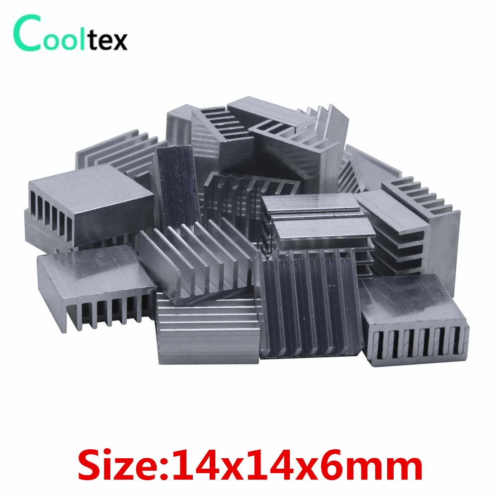 50 stuks Geëxtrudeerd Aluminium heatsink 14x14x6mm koellichaam voor Chip VGA RAM LED IC elektronische radiator KOELER koeling