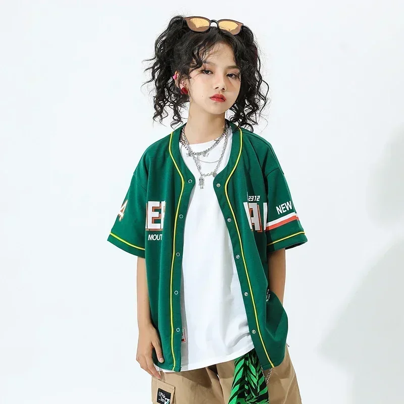 Boys Hip Hop Baseball Jacket Plaid Joggers Pants Girls Street Dance Cool Coat Streetwear Children Jazz Clothes Set Kids Costumes