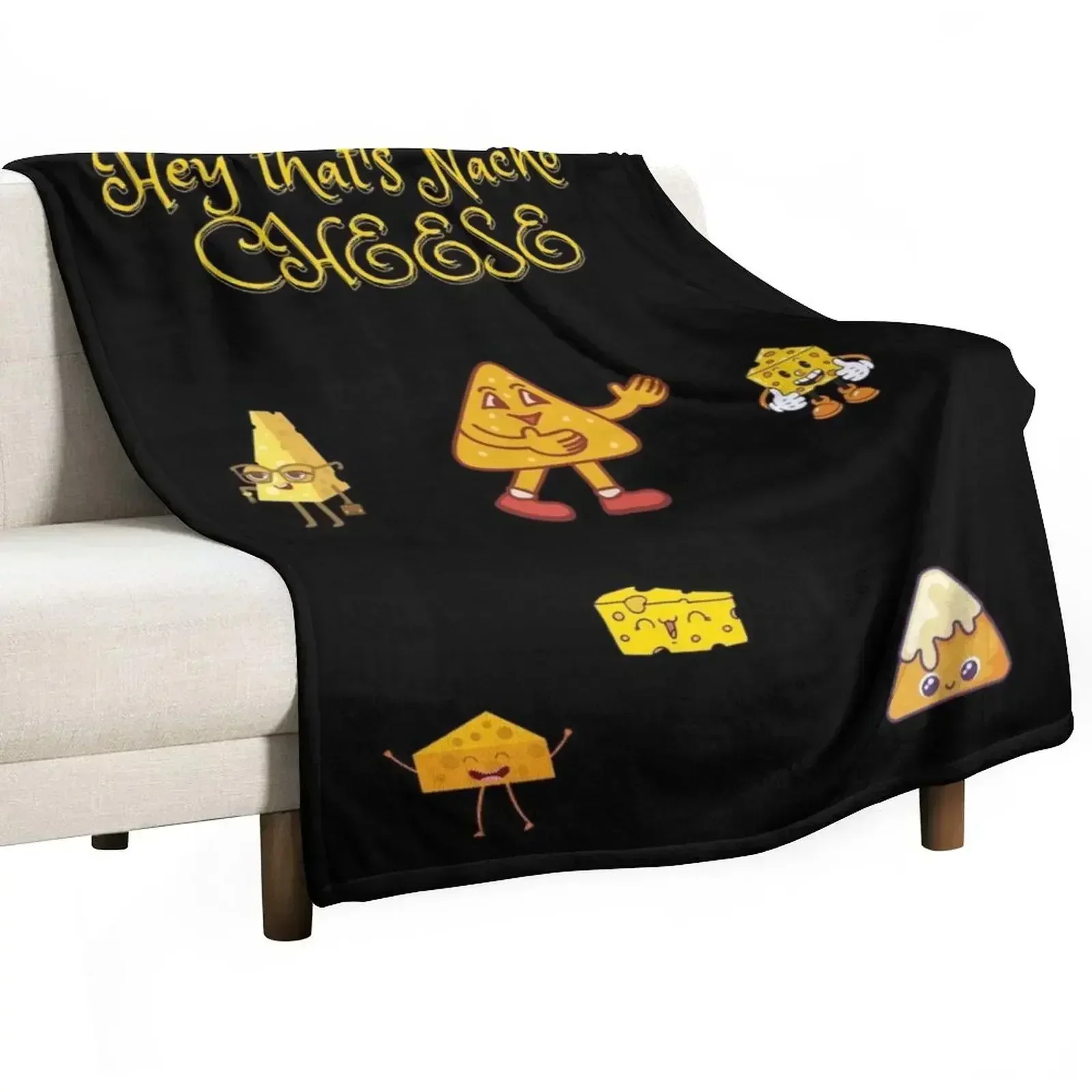 

Hey that's Nacho cheese pun Throw Blanket anime Decorative Sofa valentine gift ideas Plaid on the sofa Blankets