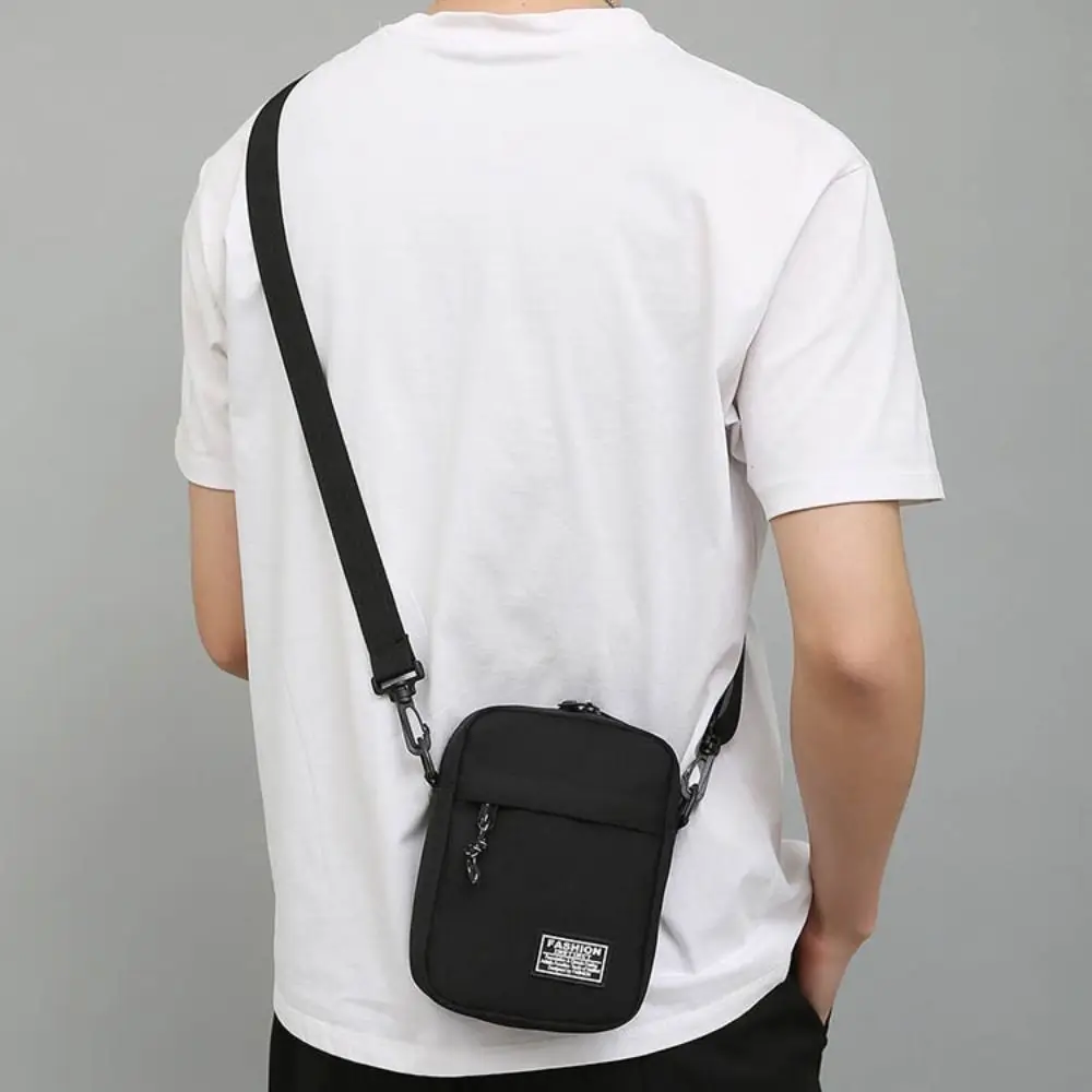 Solid Color Men's Crossbody Bag Large Capacity Small Bag Business Shoulder Bag Lightweight Multi-pockets Small Square Bag